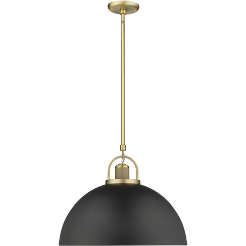 Artistan 1 Light 17.7 inch Vintage Brass/Matte Black Indoor Pendant Ceiling Light